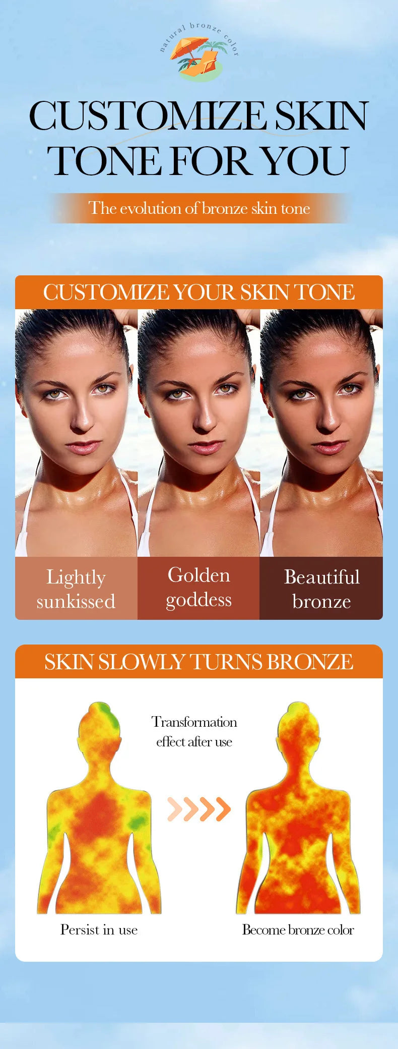 Spray de Bronzeamento 100ml: Textura Leve, Hidratante, Tonalidade Preta Bonita, Cria um Visual Mais Selvagem e Confiante. Grande Capacidade, Acabamento Bege Bonito, Sem Manchas, Secagem Rápida, Sem Efeito Bronzeador.