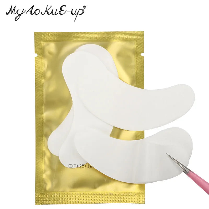 50 pares de remendo de extensão de cílios hidrogel almofada de olho gel adesivo de papel sob almofadas de olho remendos de cílios ferramenta de maquiagem suprimentos de beleza