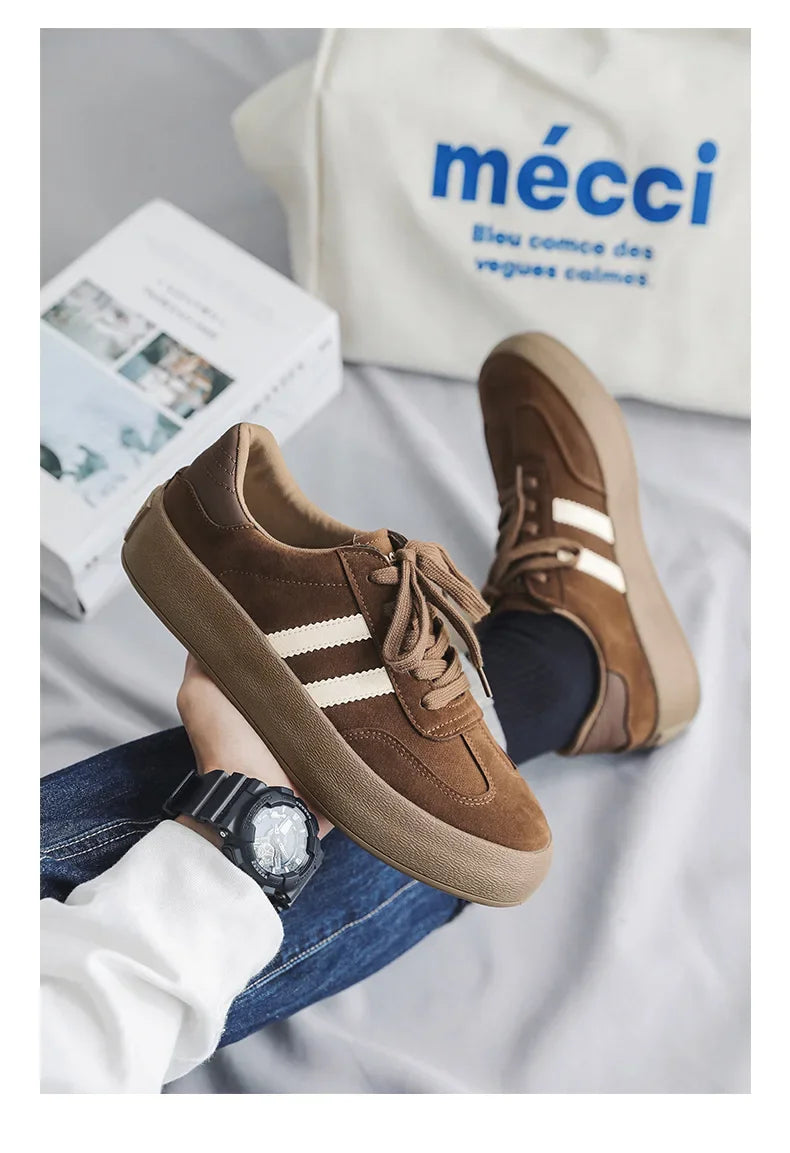 Sapatos de tabuleiro casuais de sola grossa para homens sola grossa sapatos casuais tênis de couro tudo sola macia dentro aumentar sapatos