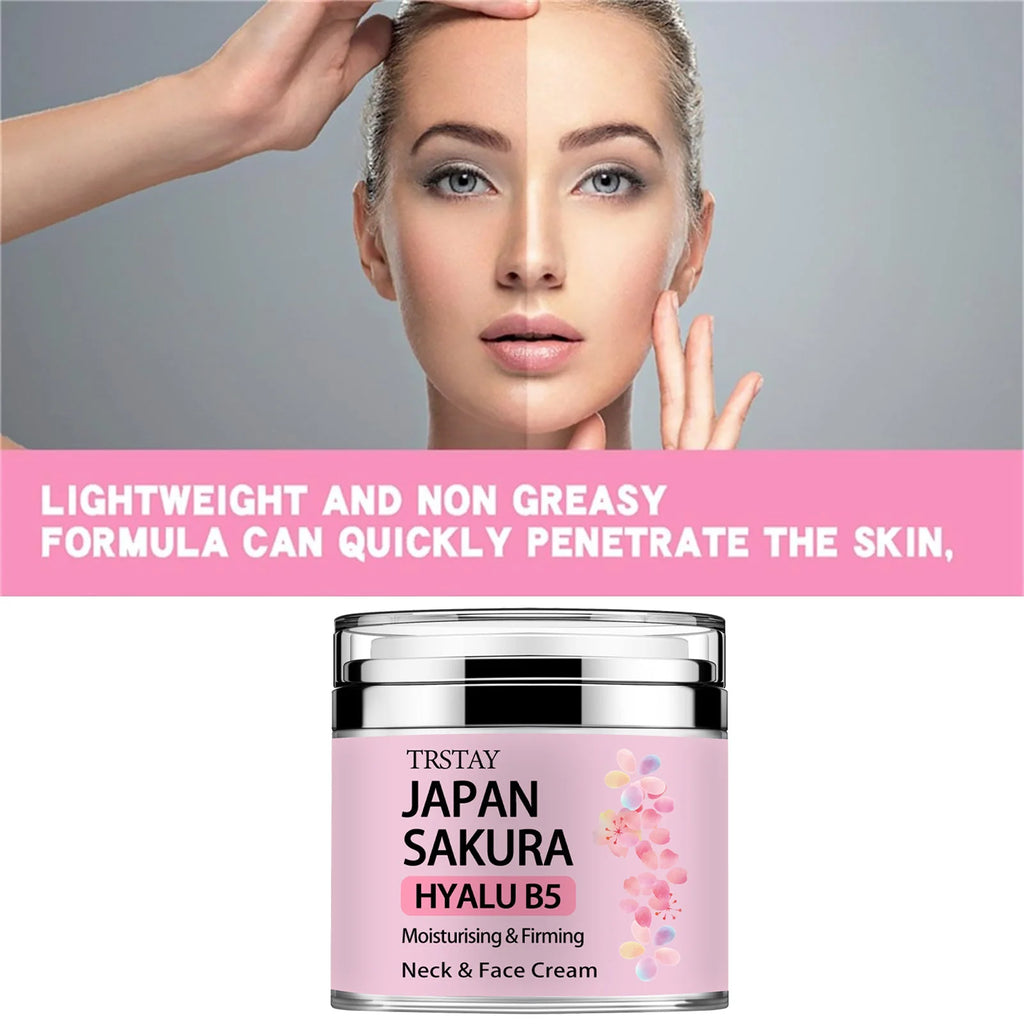 Japão Sakura Essence Cream, Sakura Tone Up Cream com Ácido Hialurônico,
