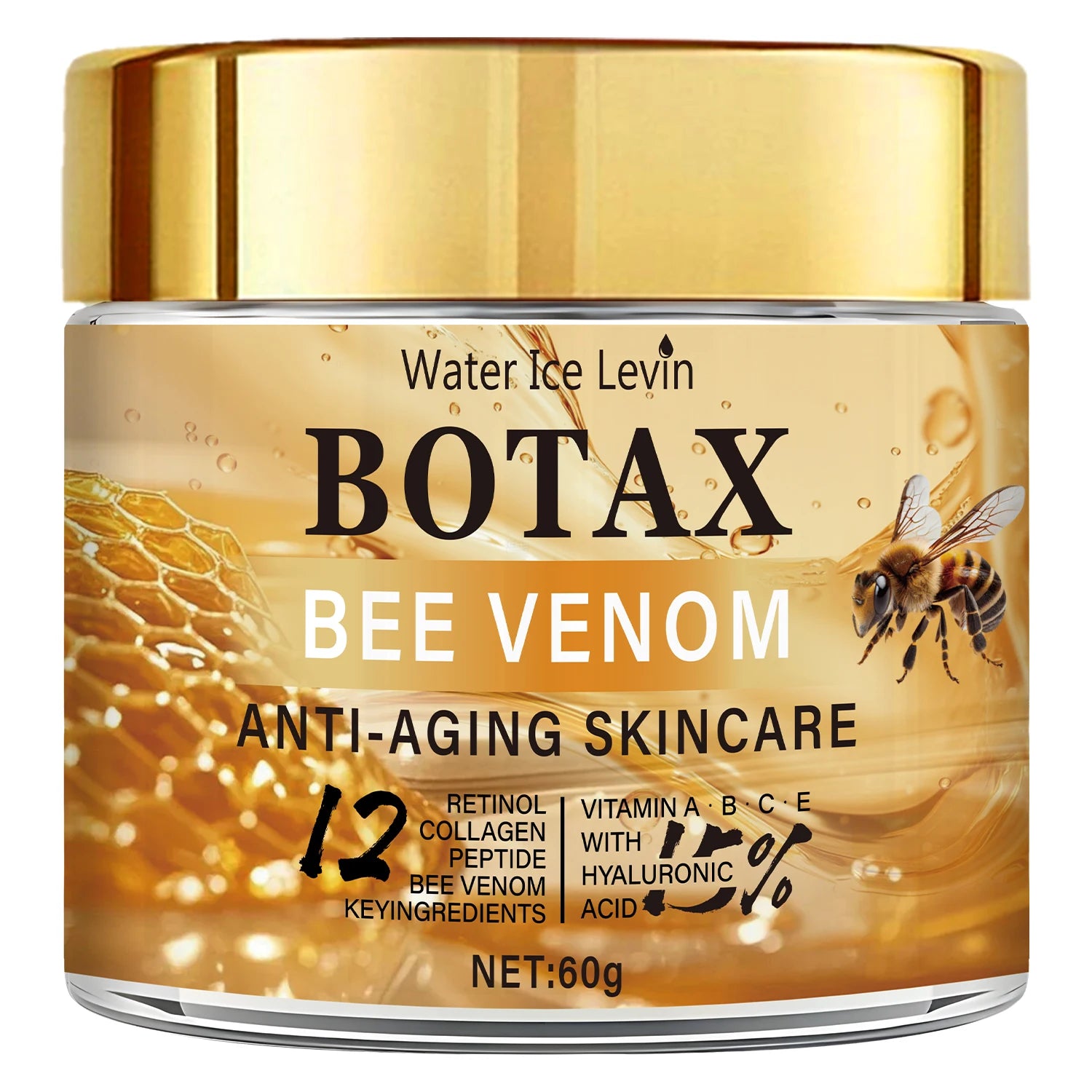 Creme de Veneno de Abelha Botax - Tratamento para Rugas Profundas, Rejuvenescimento e Ação Firmadora com Colágeno Water Ice Levin. 60g.