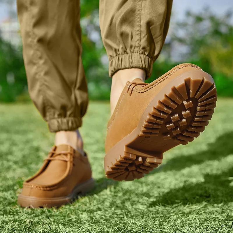 Sapatos casuais de couro mocassins clássicos masculinos rendas até derby sapatos retro workwear sapatos de alta qualidade ao ar livre sapato de caminhada de montanha