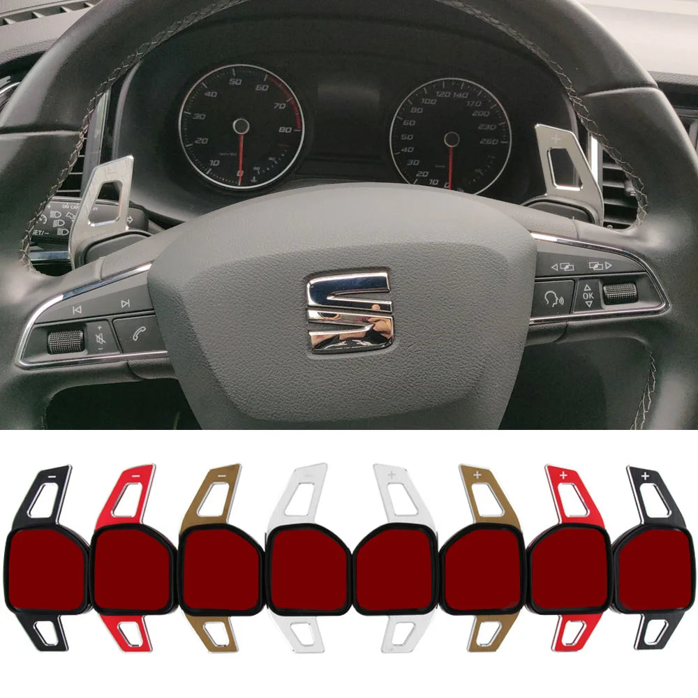 Acessórios para Seat Alhambra Ateca Leon 5F FR Tarraco Arona Ibiza 6P Cupra Tavascan ST Volante do carro extensão de mudança de remo adesivos dsg