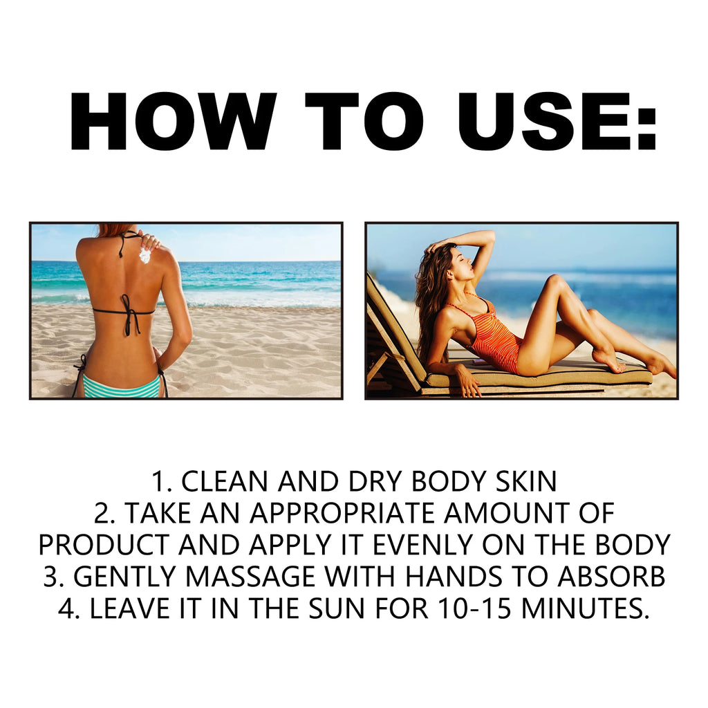 Gel Bronzeador para um Brilho Bronzeado Profundo com Óleo de Coco e Óleo de Semente de Cenoura para Bronzeamento ao Ar Livre para obter uma Pele com Efeito Beijada pelo Sol e Hidratação Profunda