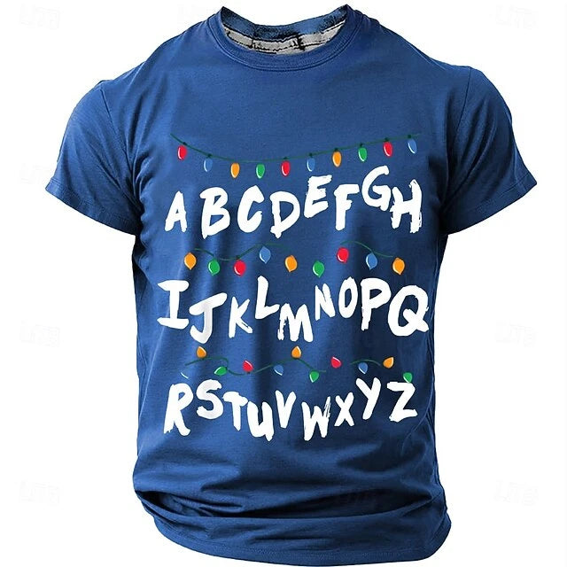 2025 nova moda abcd alfabeto impressão dos homens esporte t camisa moda casual tripulação pescoço manga curta rua crianças unisex camiseta y2k topos
