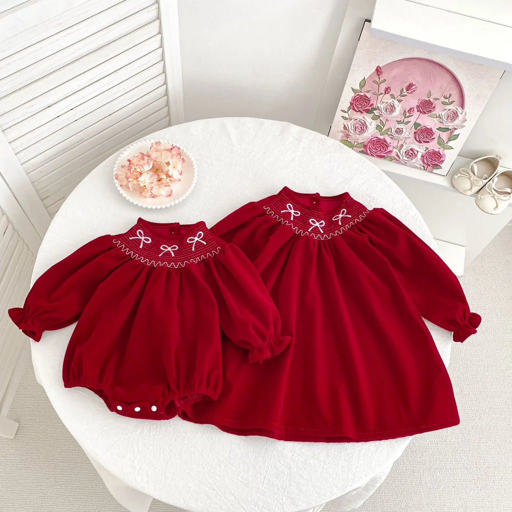 2025 natal crianças roupas de ano novo vestido irmã 0-6yrs menina vestido de festa crianças vestidos de princesa bebê menina macacão