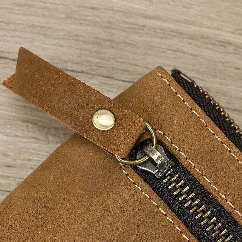 Luufan couro genuíno zíper moeda cartão bolsa de couro real rfid titular do cartão embreagem carteiras slots para homens mulheres mini bolsa fina