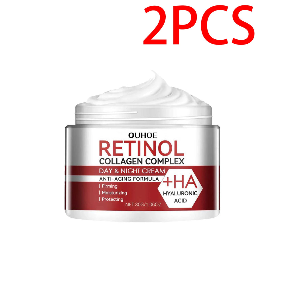 Retinol colágeno creme facial complexo dia noite creme ácido hialurônico reduzir linhas finas olheiras hidratar poros firmes