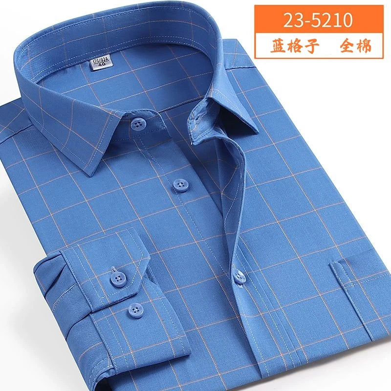 Nova chegada primavera comercial fácil cuidado camisa masculina oversize manga longa moda formal de alta qualidade plus size M-7XL8XL9XL