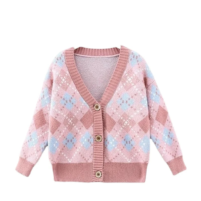 Camisola de tricô de manga cheia infantil, top single-breated, flocking outwear, roupas de bebê meninas, crianças, criança, crianças, 2t, 10 t, 12t, outono, inverno