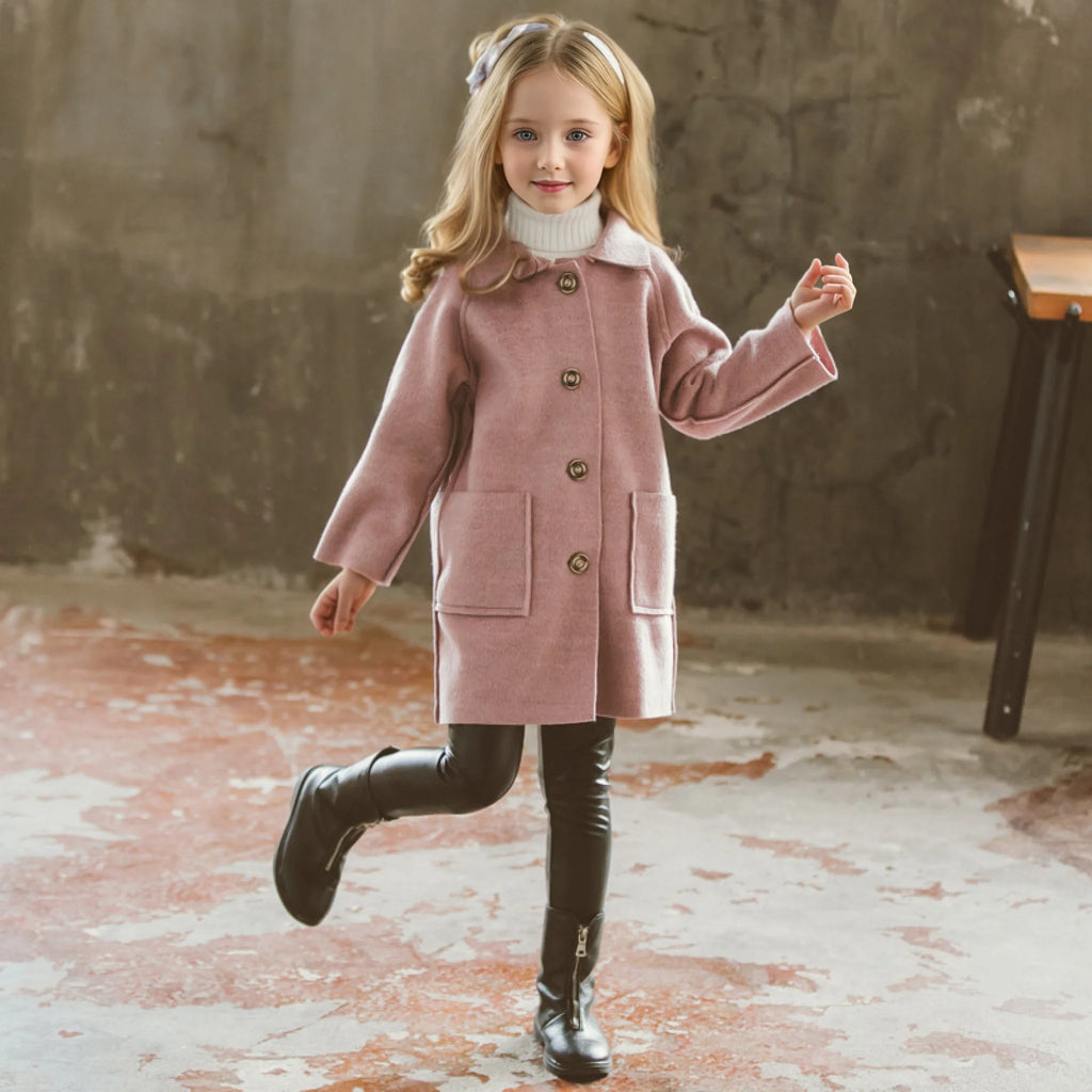 Meninas houndstooth inverno casaco de lã quente adolescente crianças fotografia casaco de lã escola crianças à prova de vento jaqueta ao ar livre 4-13y