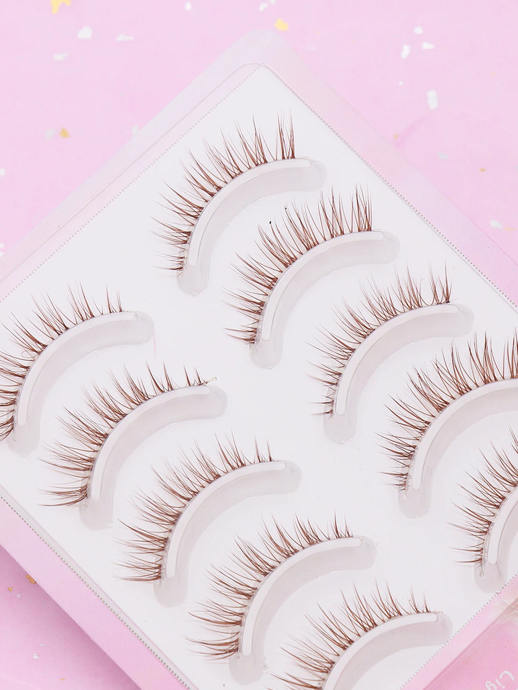 5 pares de cílios marrons estilo de fibra natural cílios postiços volume dramático cílios postiços maquiagem extensão de cílios