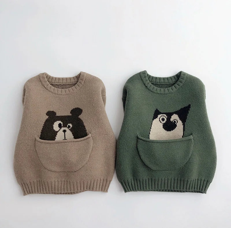 Milancel crianças roupas de bebê suéteres pulôver dos desenhos animados meninos meninas malhas estilo coreano crianças infantil pulôver outwear
