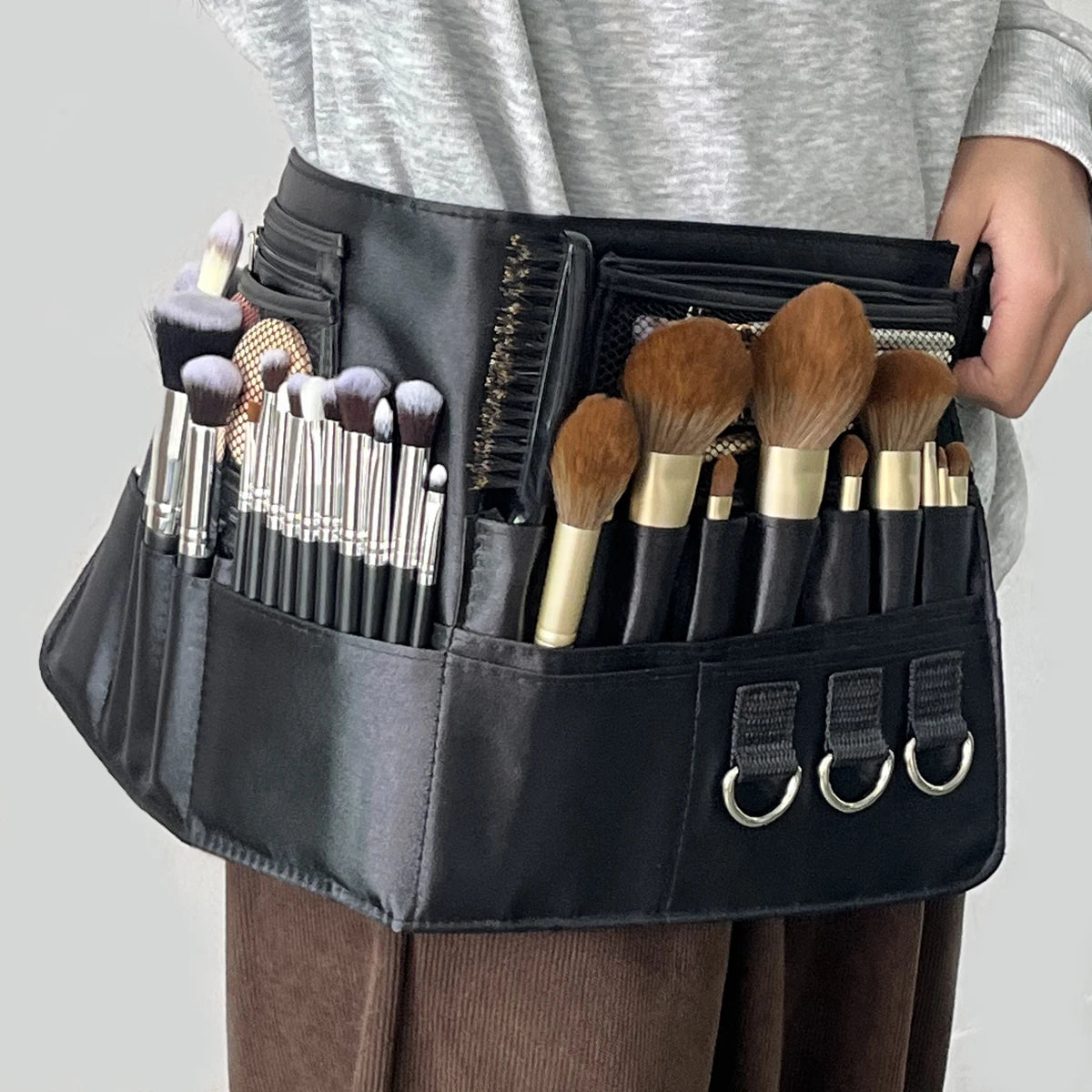 1 maquiador siga maquiagem pacote de cintura profissional drama tripulação carry-on maquiagem reparação escova saco de armazenamento