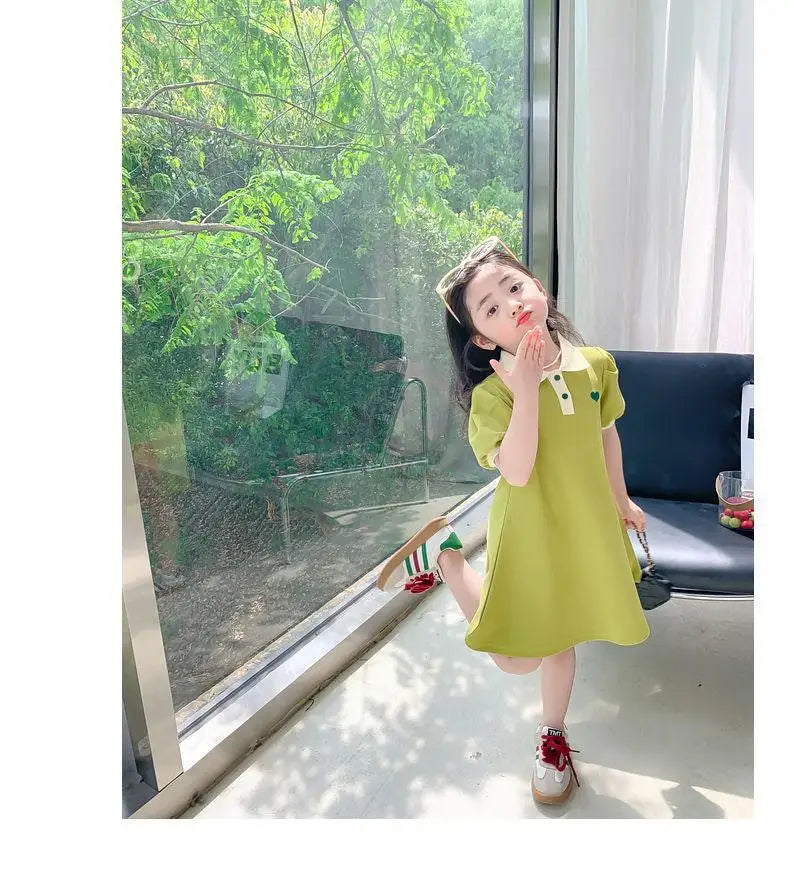 Novo Vestido Estilo Coreano 2026 para Crianças, Vestido de Verão Doce com Alças e Tule para Meninas