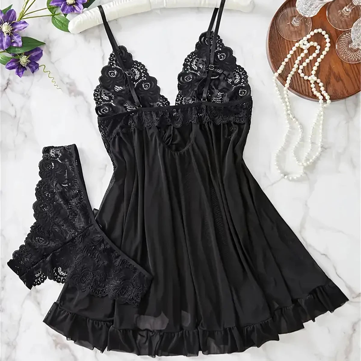 Cotumes exóticos quentes vestido transparente novo conjunto de pijamas eróticos rendas pijamas para mulheres babydoll lingerie sexy camisola sutiã aberto
