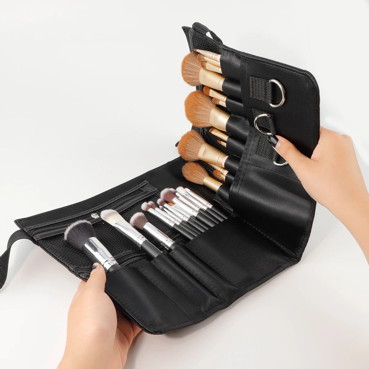 1 maquiador siga maquiagem pacote de cintura profissional drama tripulação carry-on maquiagem reparação escova saco de armazenamento