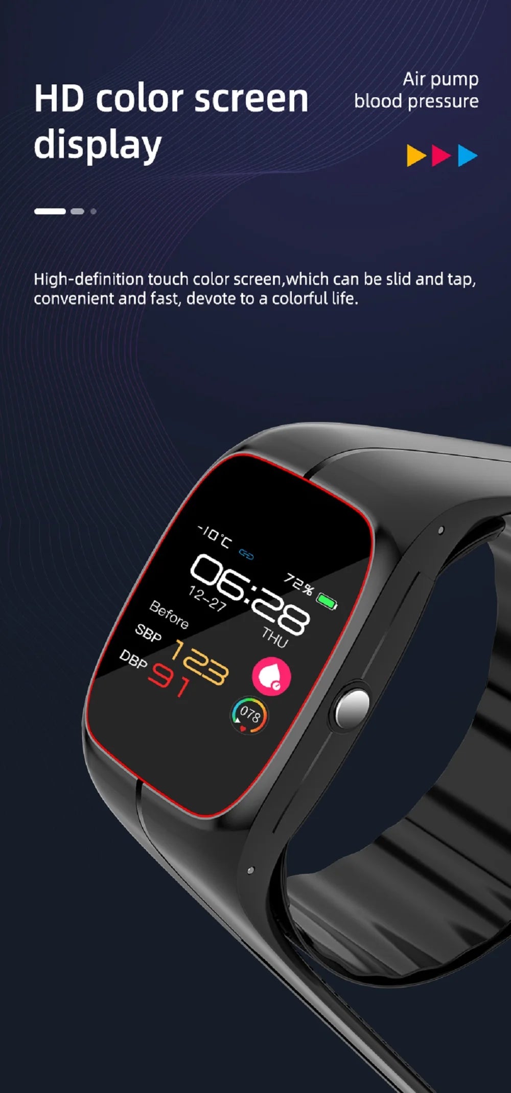 Oxigênio no sangue pressão arterial temperatura corporal monitor de freqüência cardíaca smartwatch masculino à prova dwaterproof água sono esporte saúde relógios inteligentes feminino