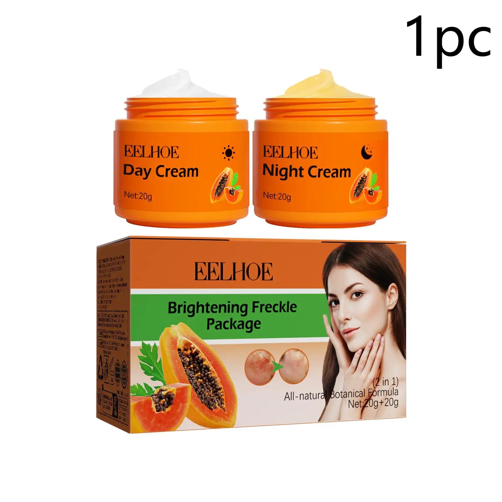 Creme iluminador de mamão, cuidados com manchas escuras e hidratante de tom uniforme, creme facial nutritivo diário