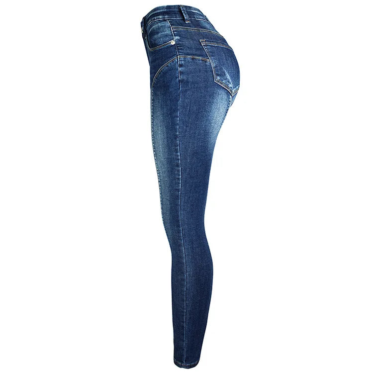 Calças Jeans Femininas Push Up, Calças Skinny de Denim, Moda 2026, Pantalones De Mujer, Pantalon Femme, Azul 2XL 3XL