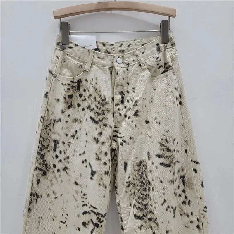 Cintura alta y2k calças de brim femininas solto ajuste perna reta baggy calças jeans para meninas retro bege largo calças jeans femininas y2k