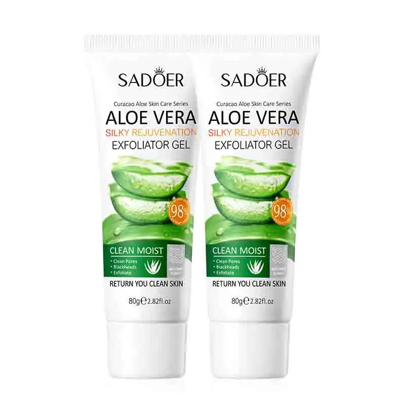 SADOER Gel Esfoliante Facial de Aloe Vera: Limpeza Profunda, Hidratação Suave e Esfoliação Facial