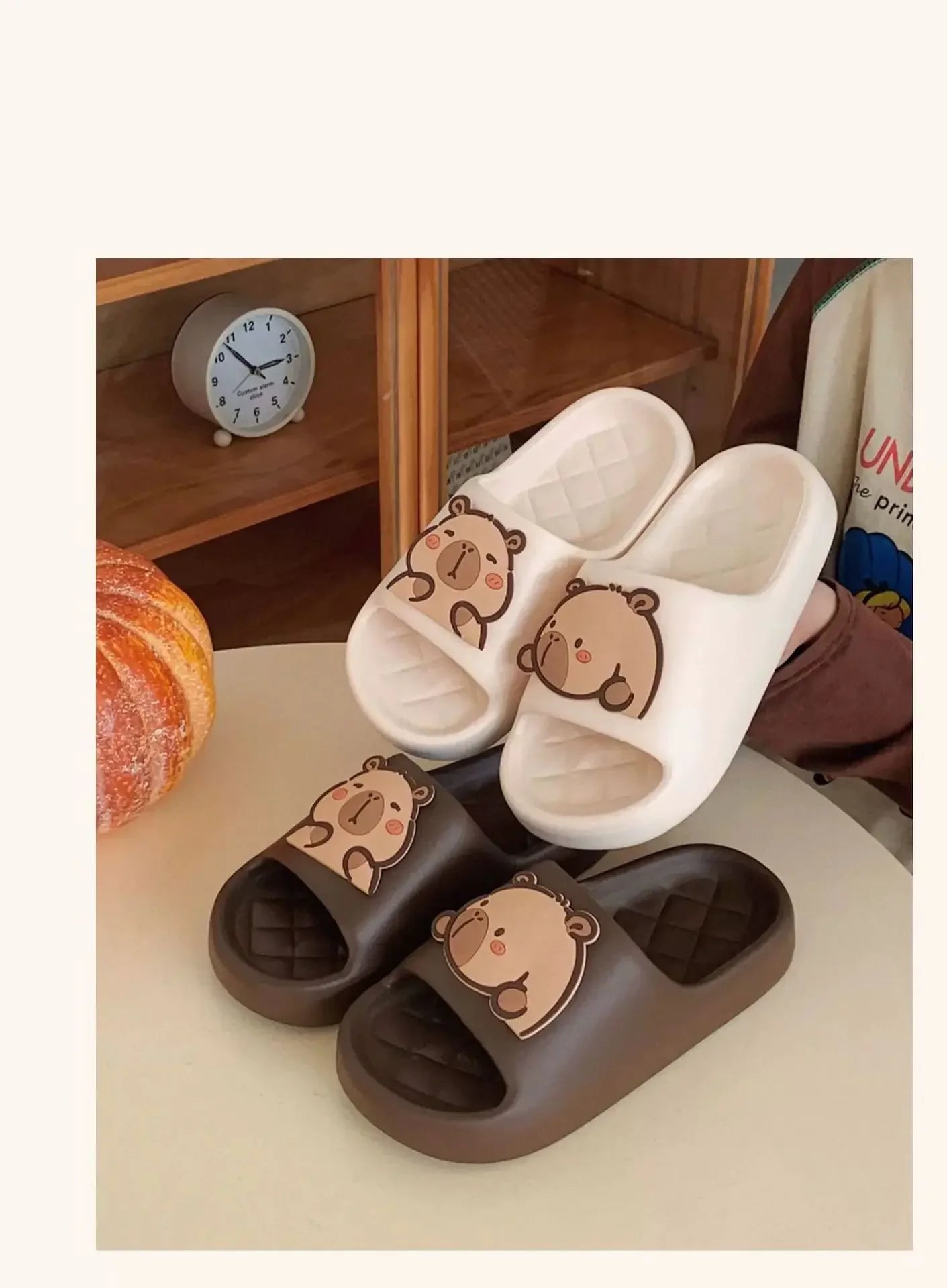 Capivara flip flops feminino chinelo kapibara bonito nuvem sandálias verão praia slides casa quarto sapatos kawai plana feminino eva