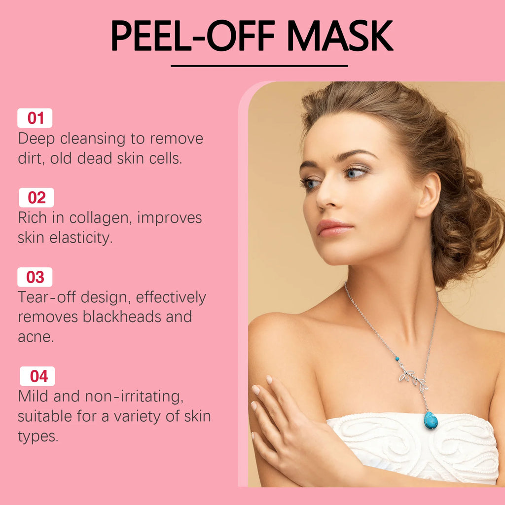 Ouhoe Máscara Peel Off de Colágeno com Pincel de Aplicação Anti Rugas Firmador Hidratante Fácil Descasque Todos os Tipos de Pele Não Irritante Limpo