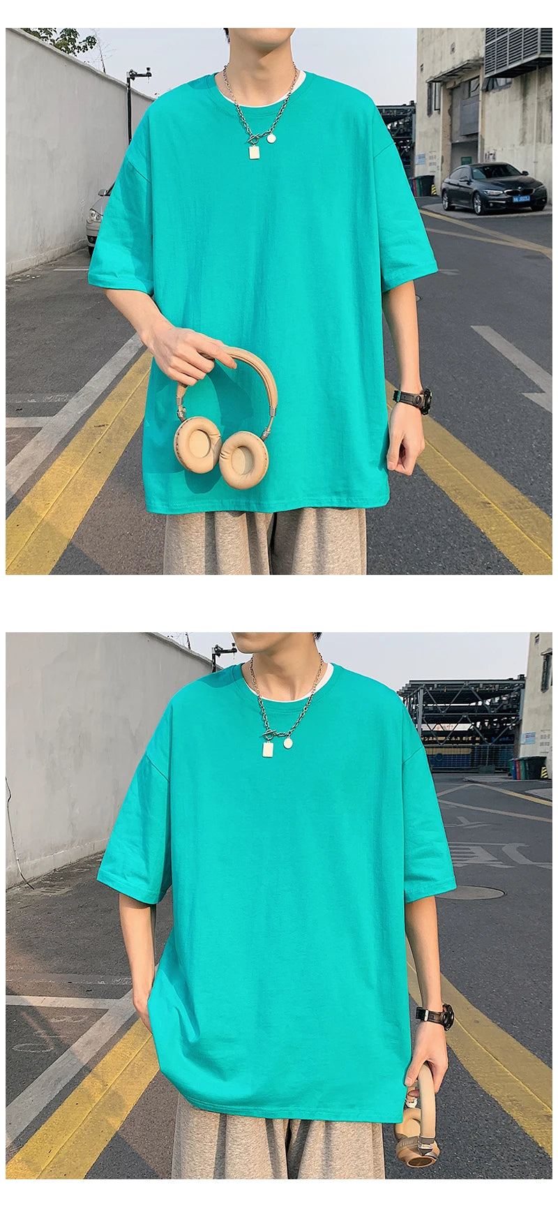 Camiseta de manga curta extragrande masculina, camiseta solta com decote em O, blusa de streetwear Hip Hop, camiseta de algodão, nova moda, verão, 5XL