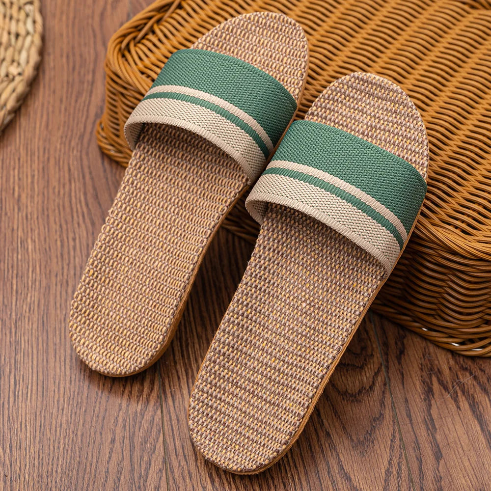 36-45 sandálias planas chinelos de praia verão casa linho leve eva antiderrapante slides para homens mulheres indoor ao ar livre flip flops