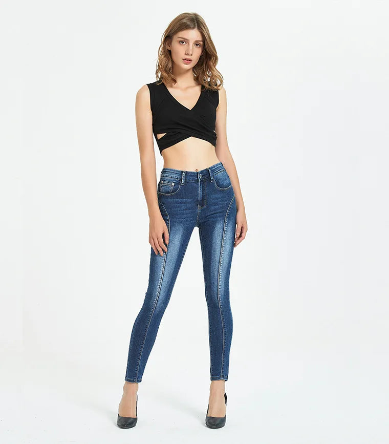 Calças Jeans Femininas Push Up, Calças Skinny de Denim, Moda 2026, Pantalones De Mujer, Pantalon Femme, Azul 2XL 3XL