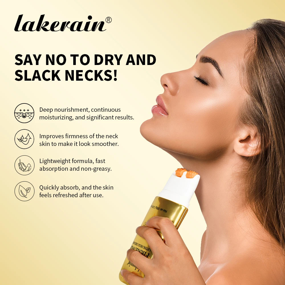 Lakerain endurecimento levantamento pescoço creme nutrição profunda fórmula leve remover duplo queixo rejuvenescimento firmeza creme de pele solta
