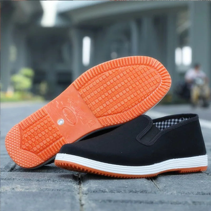 Clássico masculino algodão pano sapatos tradicional chinês tai-chi tênis de treinamento de arte marcial respirável wearable calçado esportivo