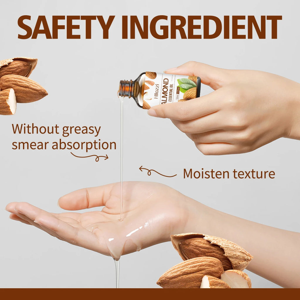 Óleo essencial de amêndoa 30ml, óleo transportador, óleo de cuidado, hidratante, aromaterapia, sabonete, umidificador