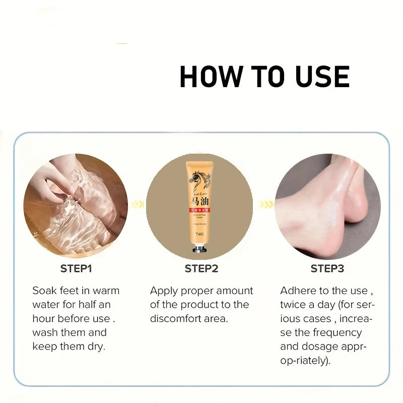 Ma You Qing Creme para pés, Creme hidratante para pés, adequado para pele seca, adequado para cuidados com as mãos e pés para mãos e pés secos