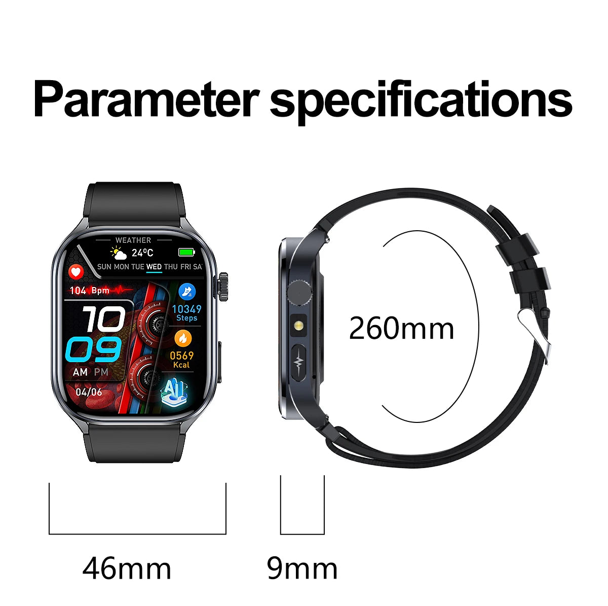 Novo Smartwatch 2026 com ECG Preciso, Análise de Saúde Cardíaca, Análise de Sangue, Lipídios no Sangue, Pressão Arterial e Chamada Bluetooth para Homens