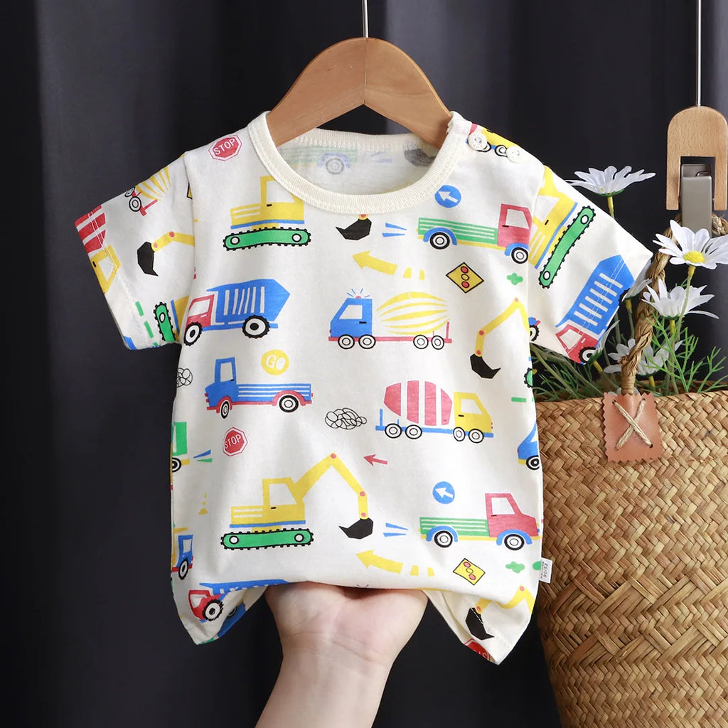 2025 verão crianças dos desenhos animados camiseta para menino animal impressão dinossauro urso meninos t camisa meninas topos camisetas dos desenhos animados crianças roupas