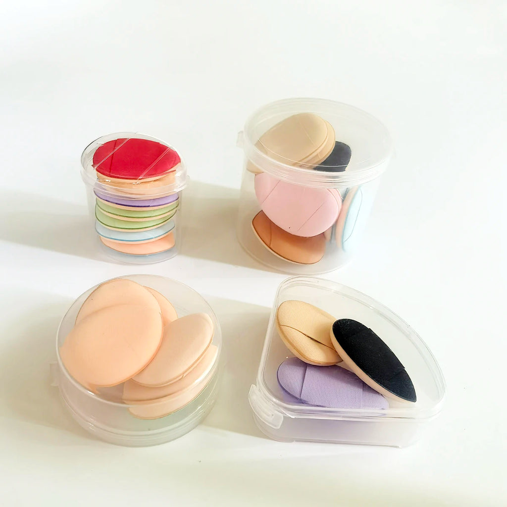 Mini esponja de pó com almofada de ar pequena, esponja para corretivo facial bb creme esponja ferramenta de maquiagem para uso molhado e seco