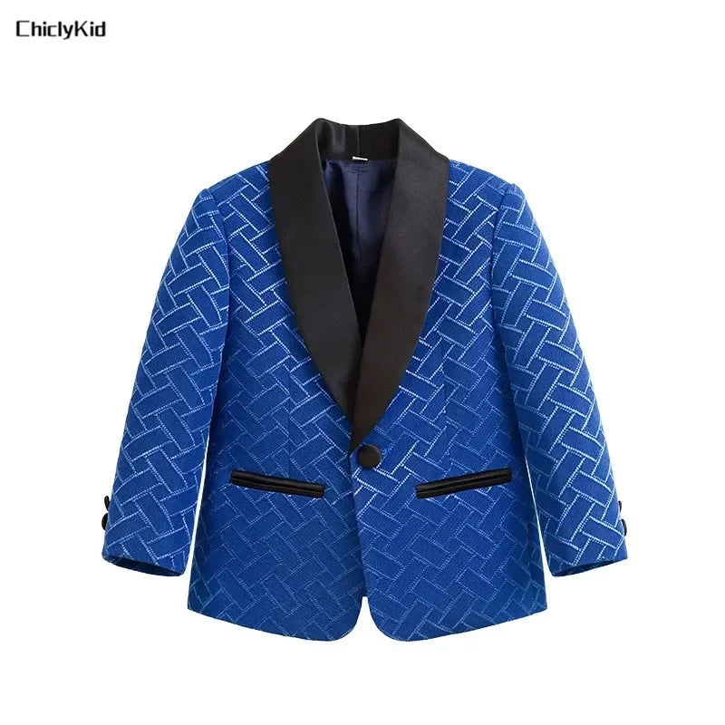 Meninos primavera outono terno jaqueta crianças festa blazers fraque topo crianças vestido formal casamento smoking desempenho casaco de manhã