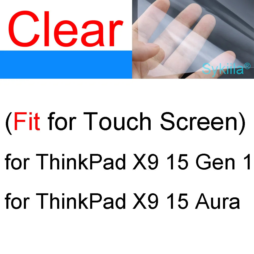 Protetor de tela para lenovo thinkpad 15 x9 e15 l15 p15 t15 p1 p15s p15v t15g t15p aura x1 gen 4 hd filme de pele fosca transparente