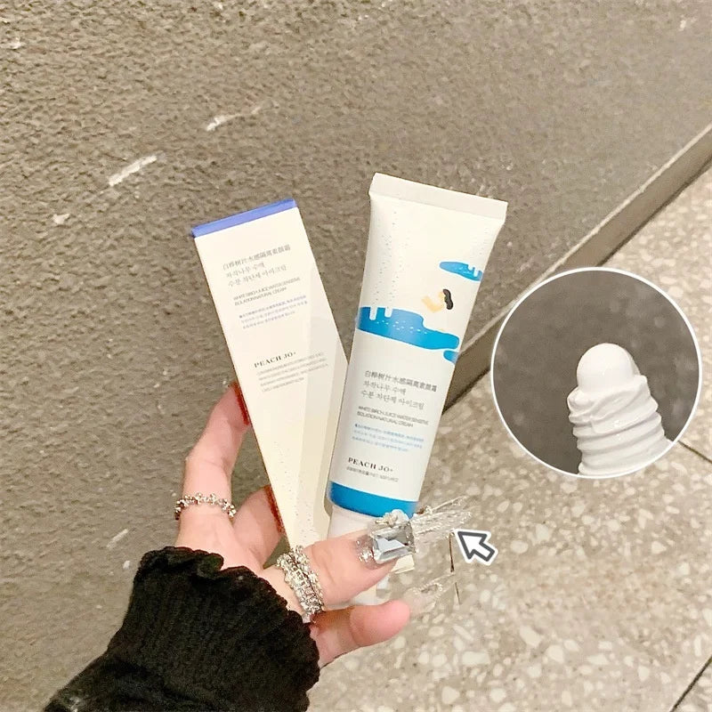 Creme facial Peach Jo + Birch Sap Primer, hidratante diário leve para preparar a pele, creme de acabamento natural para todos os tipos de pele
