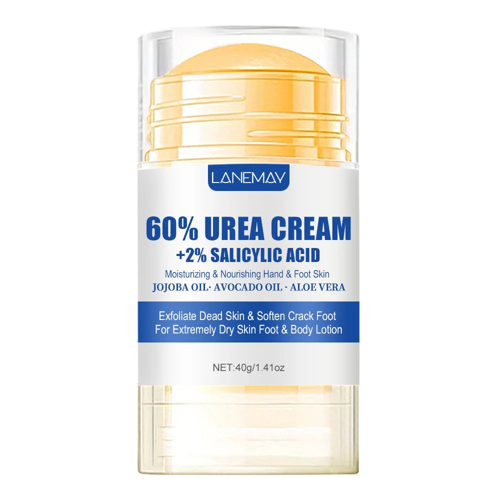 Creme Ultra-Hidratante para Pés com 60% de Ureia, Suaviza Pés Secos e Rachados, Exfoliação Suave, Creme Hidratante para Cuidados com os Pés