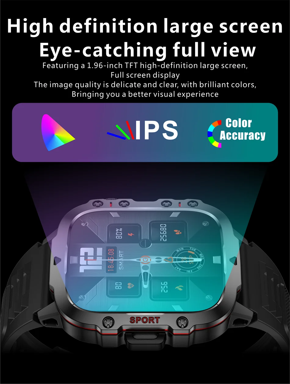 Lige novo militar relógio inteligente masculino esportes ao ar livre 3atm à prova dwaterproof água oxigênio no sangue bluetooth chamada relógios smartwatch para android