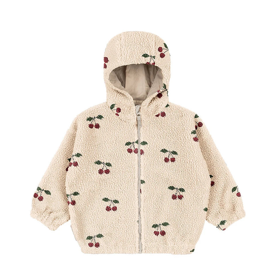 2024 inverno ks crianças algodão lã de cordeiro quente outerwear roupas meninas impressão casacos do bebê meninos mais jaquetas de lã crianças roupas
