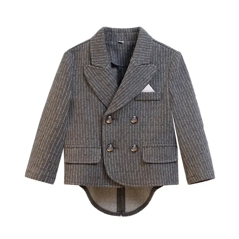 Meninos primavera outono terno jaqueta crianças festa blazers fraque topo crianças vestido formal casamento smoking desempenho casaco de manhã