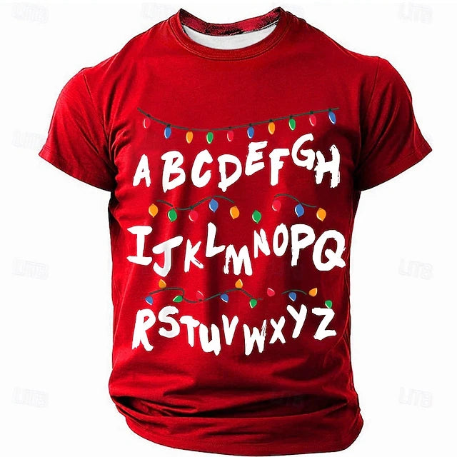 2025 nova moda abcd alfabeto impressão dos homens esporte t camisa moda casual tripulação pescoço manga curta rua crianças unisex camiseta y2k topos