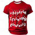 2025 nova moda abcd alfabeto impressão dos homens esporte t camisa moda casual tripulação pescoço manga curta rua crianças unisex camiseta y2k topos