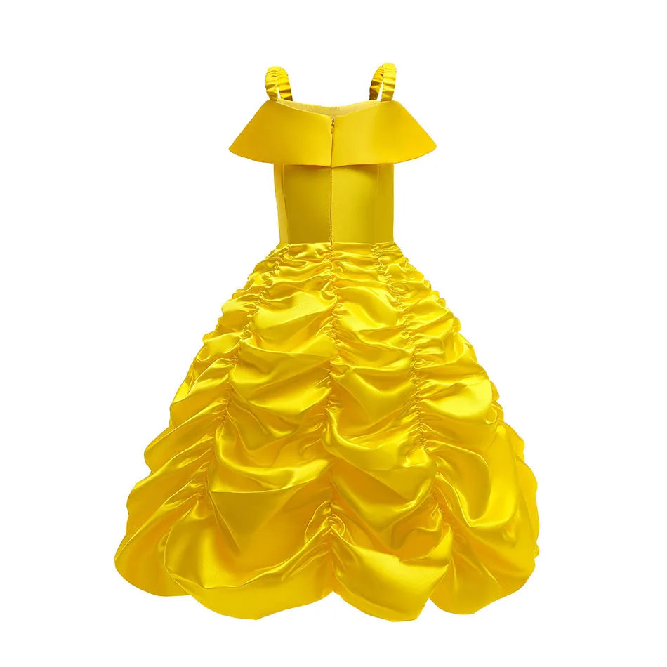 Meninas halloween belle vestidos menina neve branca vestido crianças natal carnaval cosplay roupas crianças trajes de princesa