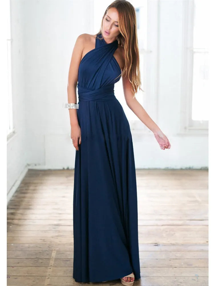 Vestido Maxi Club Boho para mulheres, bandagem vermelha, vestido de festa longo, madrinhas multiway, robe infinito conversível, sexy