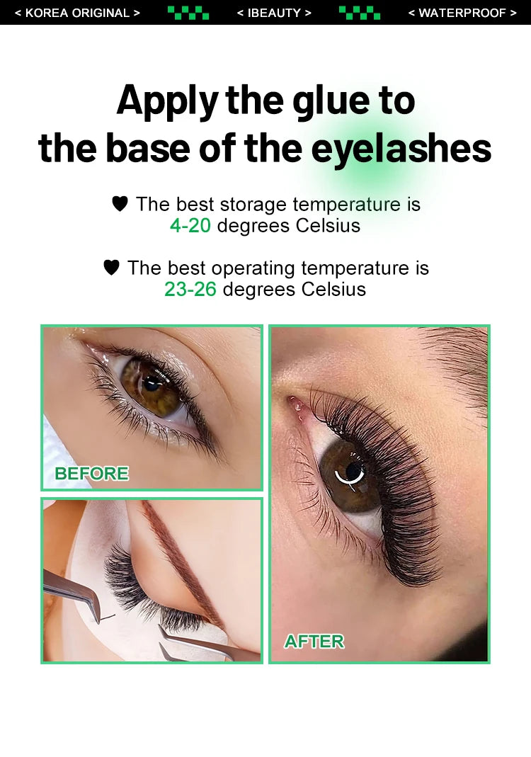 5 garrafas originais ibeauty ib ultra super cola para extensões de cílios 5ml coreia tampa verde lash cola ferramentas de maquiagem atacado